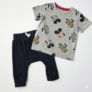 Disney Baby Mickey & Pluto Tee with Gerber Joggers Set - 3-6M